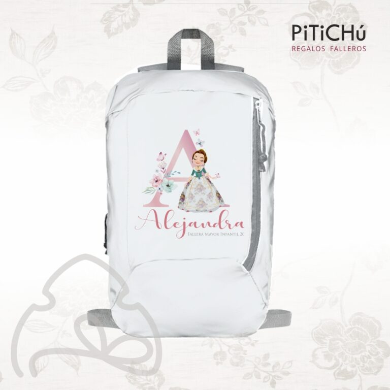 Mochila Fallera Personalizable Con Inicial Y Fallerita Pitich