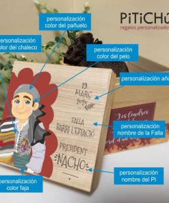 caja de cenizas personalizada para presidente fallero
