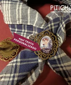 pasapañuelo bronce con fallero y nombre personalizado