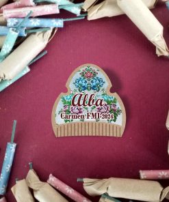 pin peineta con tela personalizable