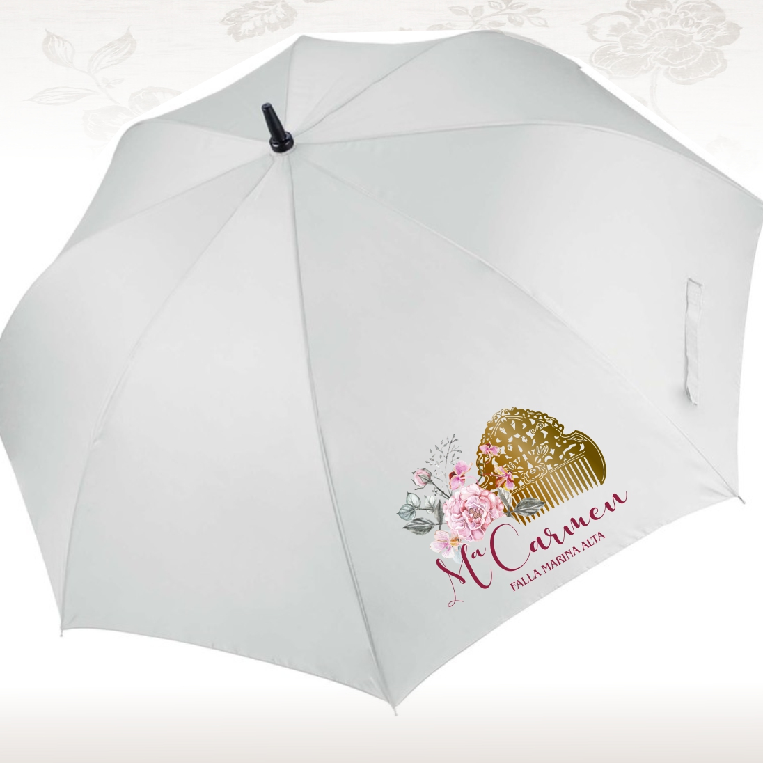 pitichu paraguas peineta floral