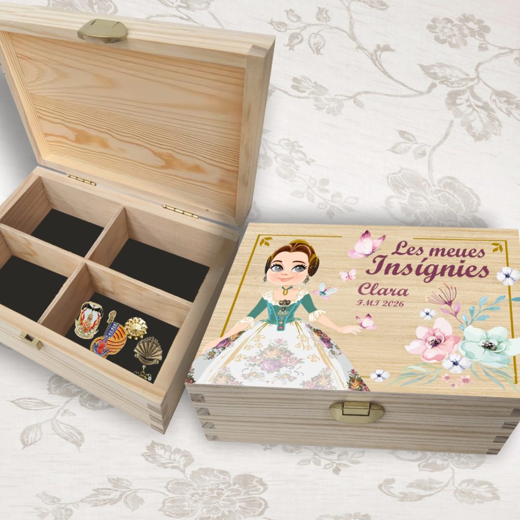 caja para insignias fallera infantil