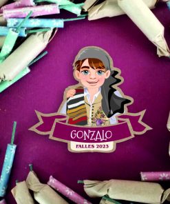pin fallero infantil de madera pitichu