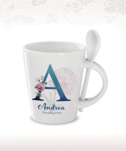 taza ceramica con cuchara personalizable