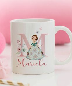 taza fallera personalizable inicial y fallerita
