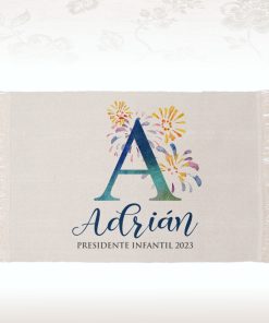 alfombra fallera personalizable con la inicial y el nombre