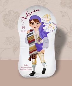 cojín con forma de fallero personalizable