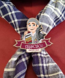 sujeta pañuelo con fallero texto personalizable