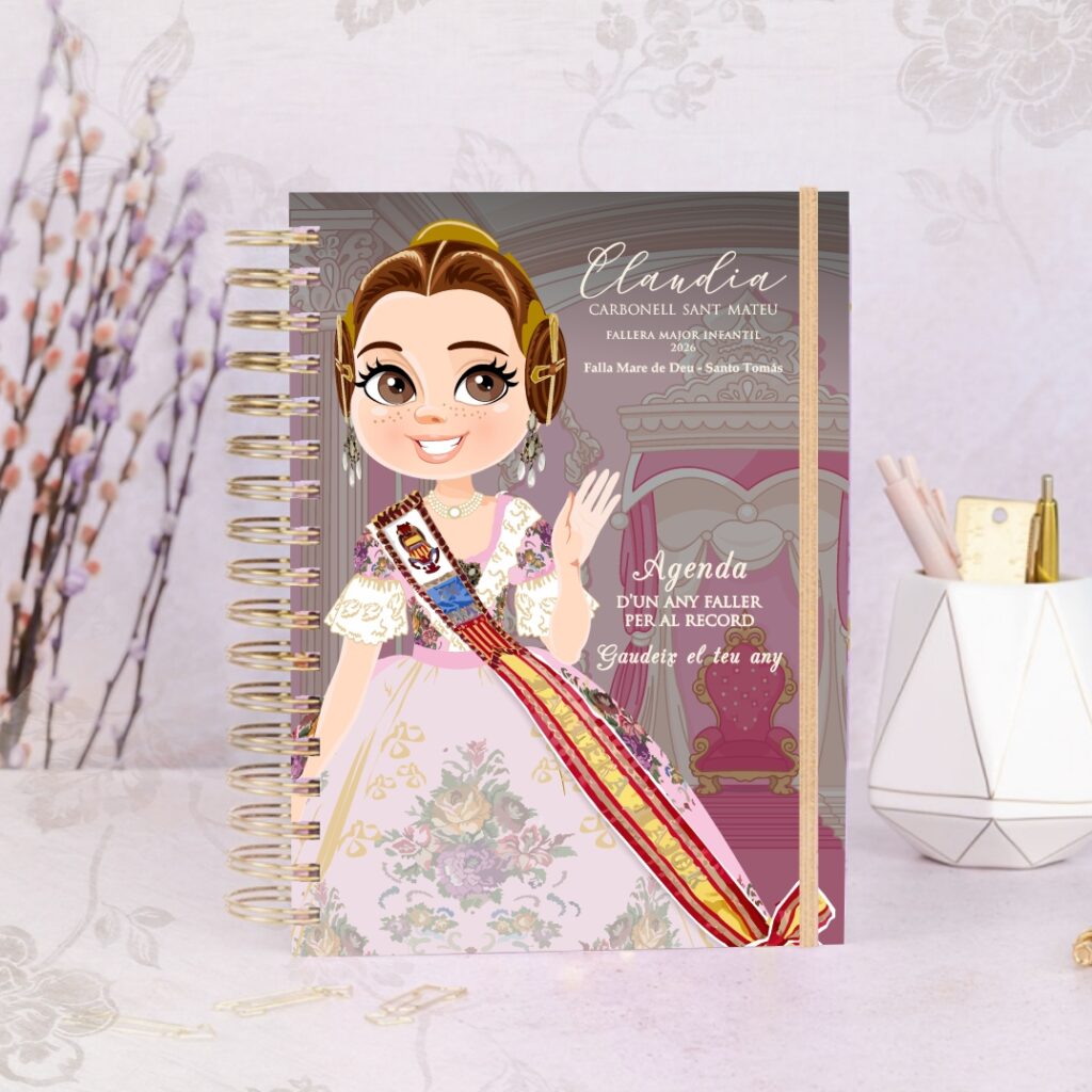 agenda personalizable con ilustración fallera