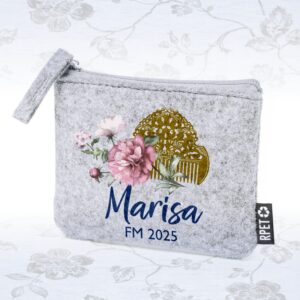 Monedero Fallero de fieltro personalizable clavel