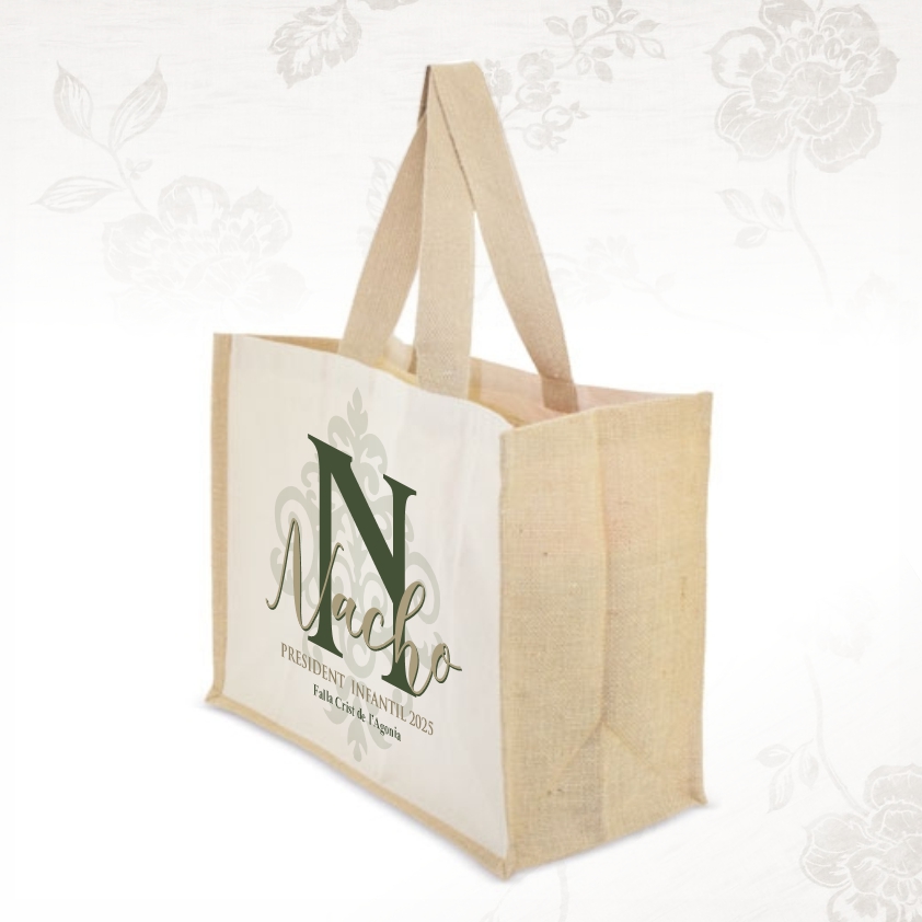 Bolsa Fallero con Inicial Verde PERSONALIZABLE - Imagen 2