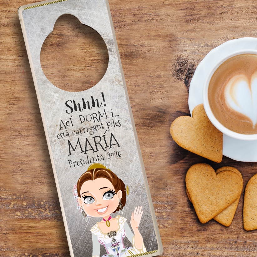 Poming de madera Alicantina, texto PERSONALIZABLE - Imagen 2