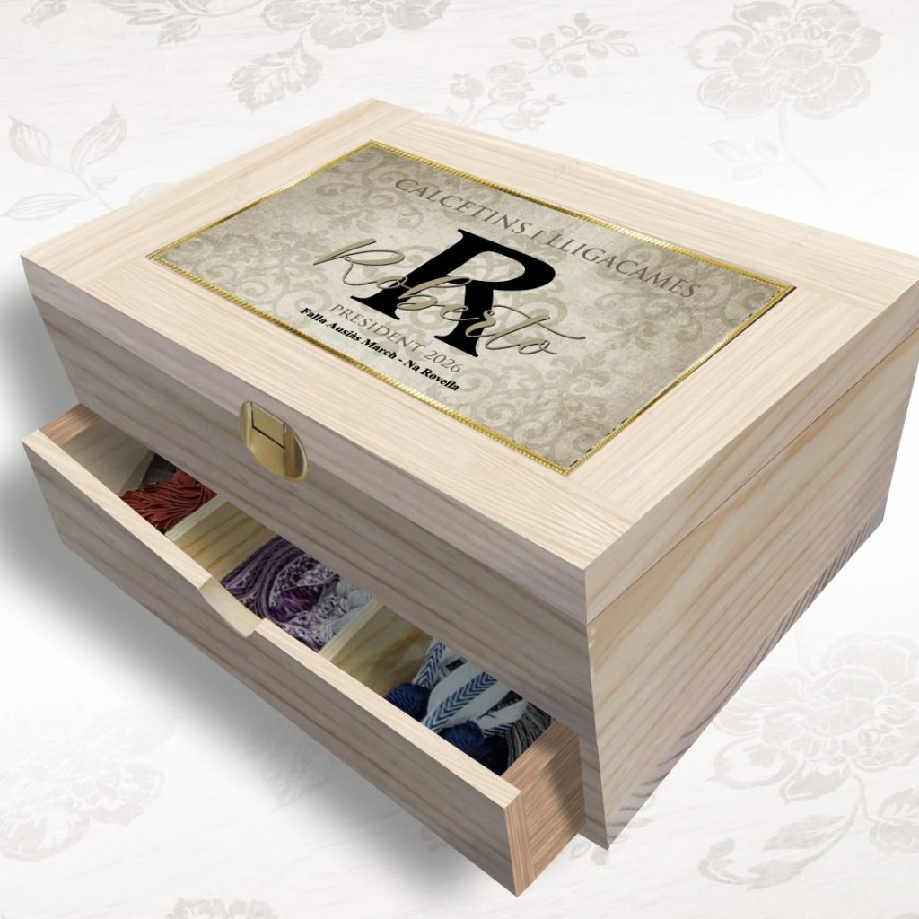 caja para calcetines y lligacames personalizable