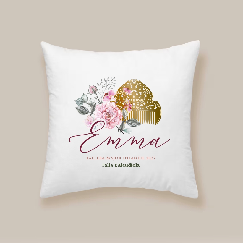 cojin 40 x 40 peineta floral