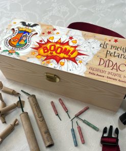 caja para petardos con el logo de tu falla