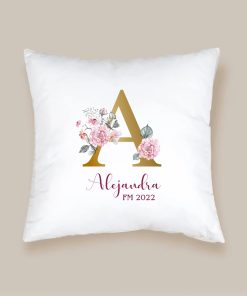 cojín 40x40 con inicial fallera