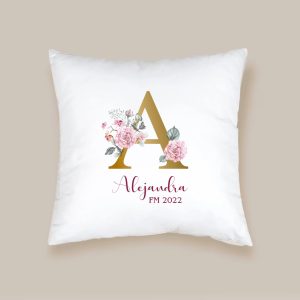 cojín 40x40 con inicial fallera