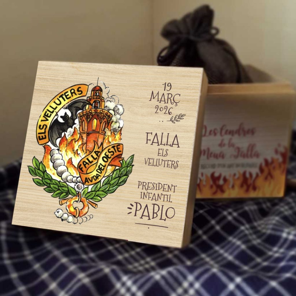 caja para cenizas con logotipo o escudo