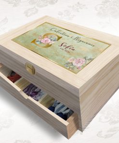 caja calcetins i lligacames floral