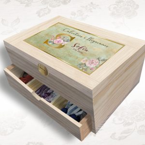 caja calcetins i lligacames floral