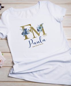 camiseta para fallera mayor flores azules