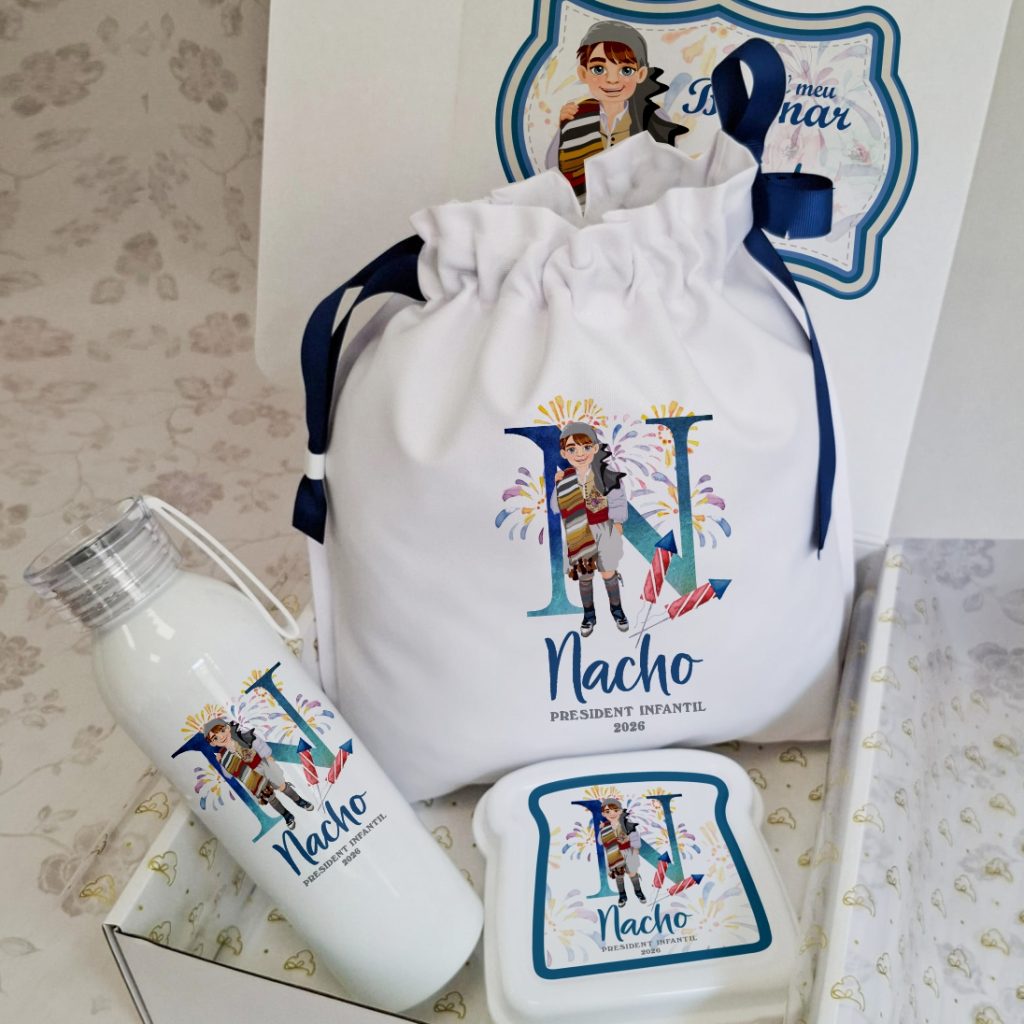 Pack fallero personalizado para meriendas o almuerzos