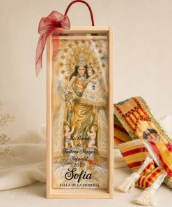 caja para banda de madera natural con virgen