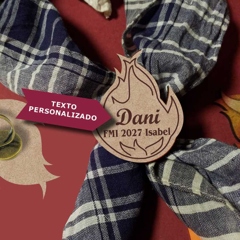 sujeta pañuelo fallero llama