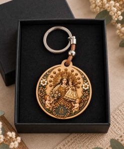 Llavero de la Virgen de los Desamparados en estuche de regalo