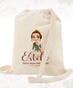 mochila de asa plana PERSONALIZADA con fallerita