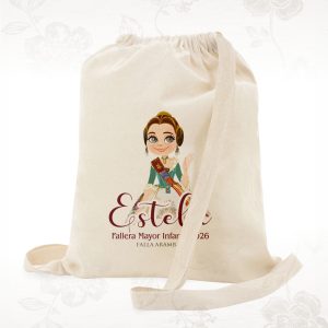 mochila de asa plana PERSONALIZADA con fallerita