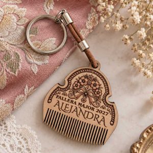 llavero peineta fallera personalizado