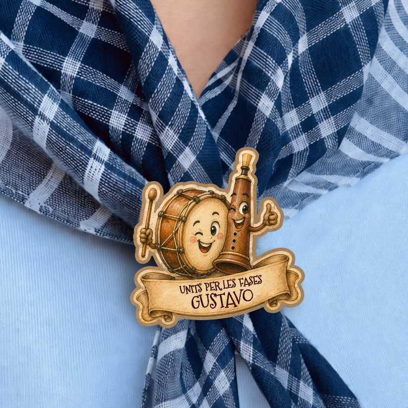 sujeta pañuelo tabalet y dolçaina personalizado