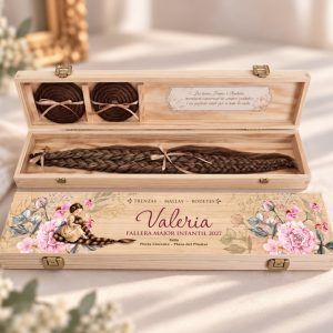 caja de madera para trenzas y mallas de fallera